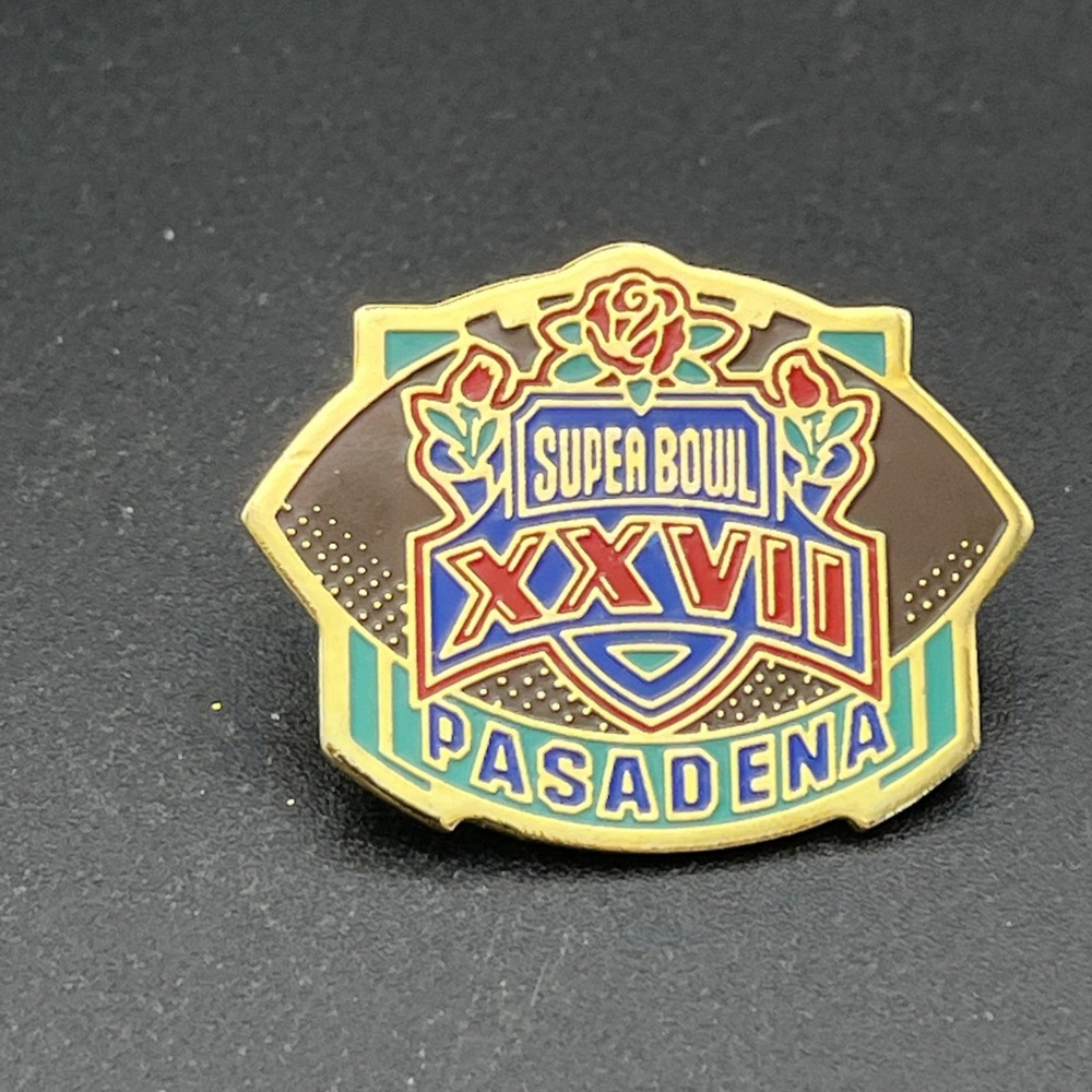 Super Bowl XXVII Pasadena NFL Football Roses Lapel Hat Pin